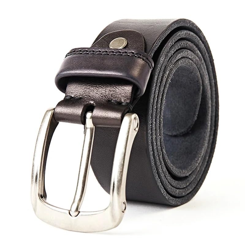 Cinturón ajustable de cuero genuino, Cinturón con hebilla for hombre, cinturones informales de cuero de capa superior, diseño Vintage hecho a mano, cinturones de cuero genuino con hebilla for hombre(B