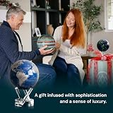MOVA Globe Królewski Niebieski i Srebrny Klasyczny (4,5") | Samonapędzający się globus zasilany światłem | Cicha praca bez baterii | Dekoracja biurka lub prezent