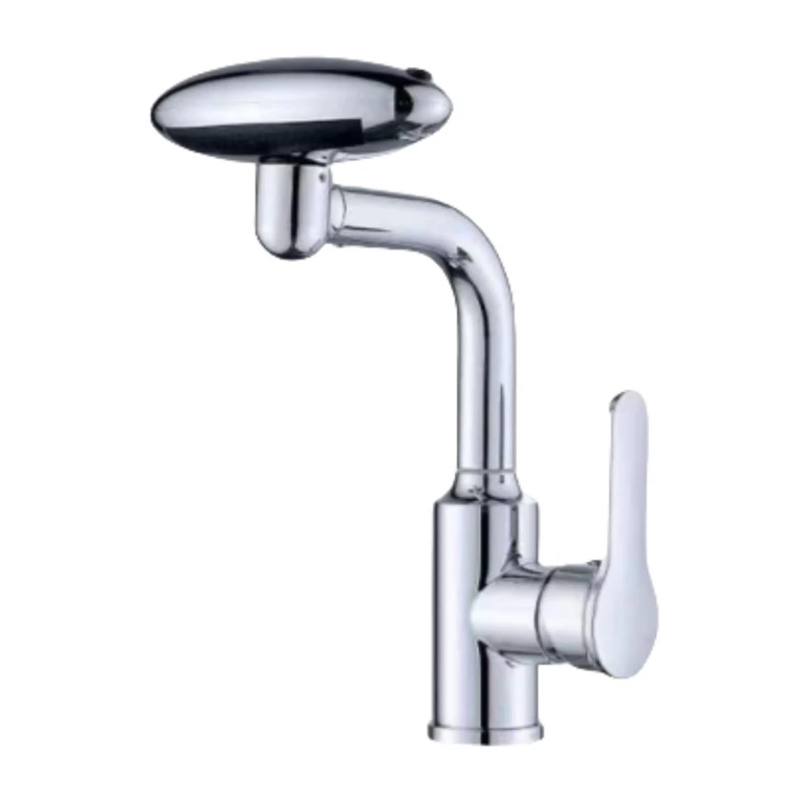 Grifo de lavabo cromado en cascada con giro de 360 grados y control de agua fría y caliente