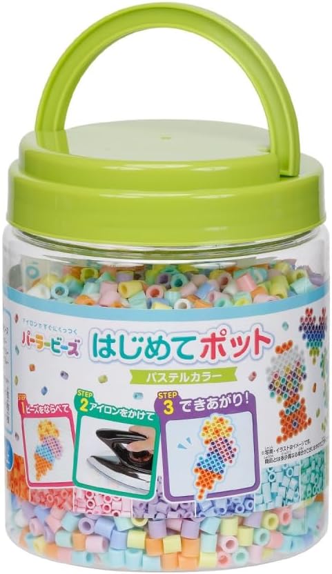 Kawada 80-17579 Perler Beads, First Pot, Pastel Colors