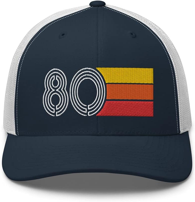 80 1980 Vintage Retro Trucker Cap Hat 46th Birthday Embroidered Unisex Hat Gift