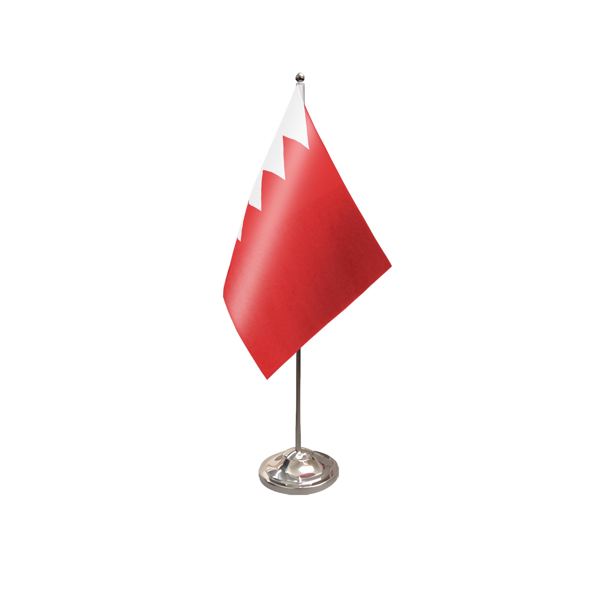 Flagtex Bahrain Satin Table Flag With Chrome Pole & Base