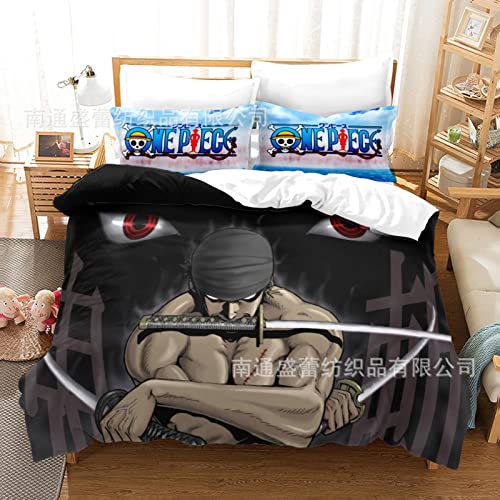DNAEGH Juego de Cama de Cuatro Piezas,Funda de Almohada con Funda de edredón de Dibujos Animados de Tres Piezas Cover
