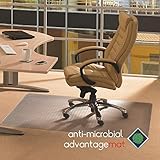 Floortex Bodenschutzmatte | Bürostuhlunterlage anti-mikrobielle advantagemat | 115 x 134 cm | aus phthalatfreiem & anti-mikrobiellem Vinyl | matt-transparent | rechteckig | TÜV zertifiziert | für standardflorige Teppichböden