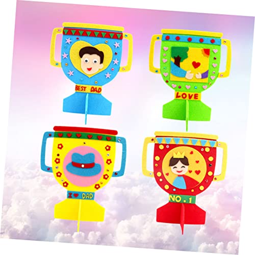 PRETYZOOM 4 Peças De Artesanato Para Crianças DIY Troféu Artesanato Pacote De Material Infantil Feit