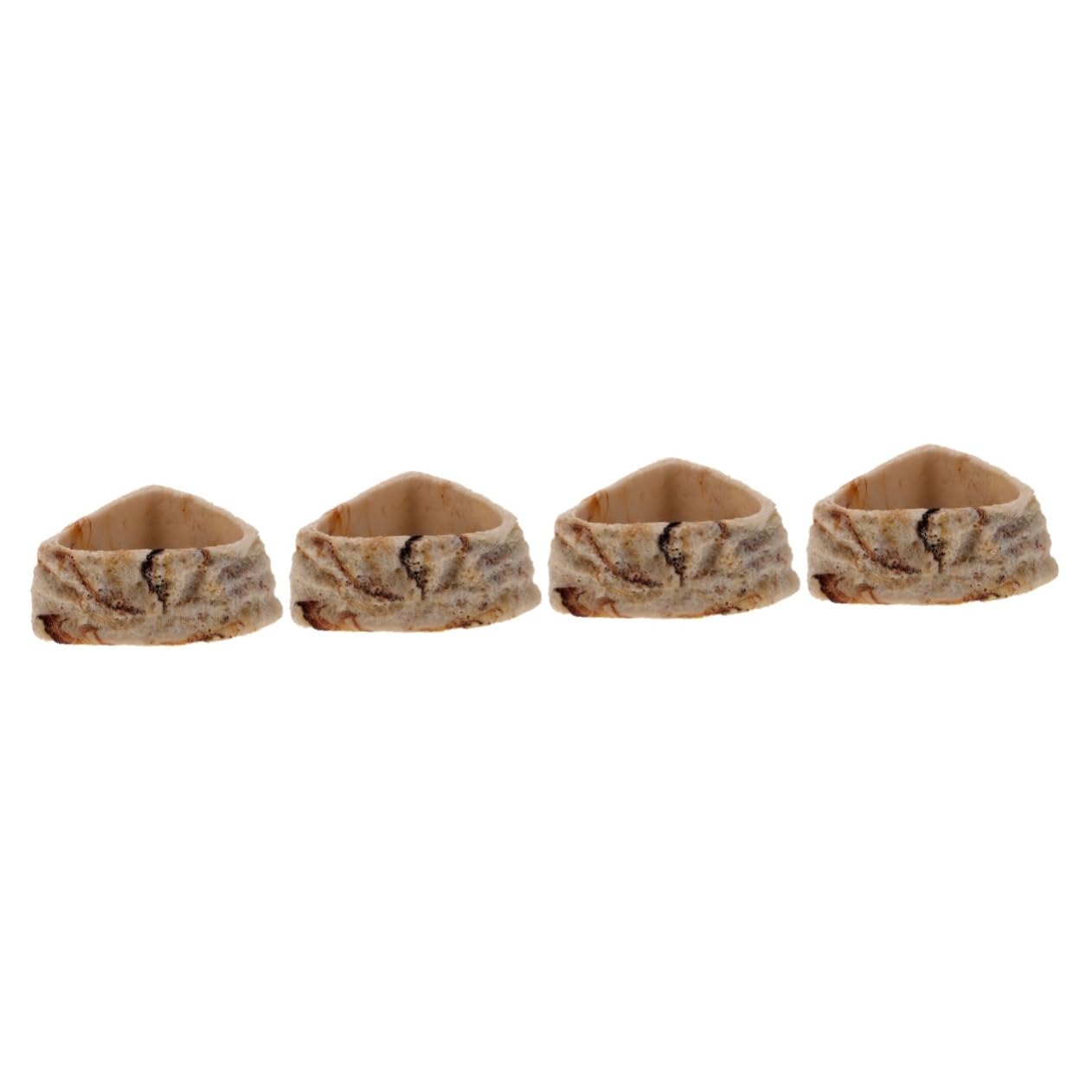 BESPORTBLE 4piezas Tazón De Comida y Agua para Reptiles Plato De Alimentación Antideslizante para Tortugas Comedero De Diseño De Roca para y para y Comer
