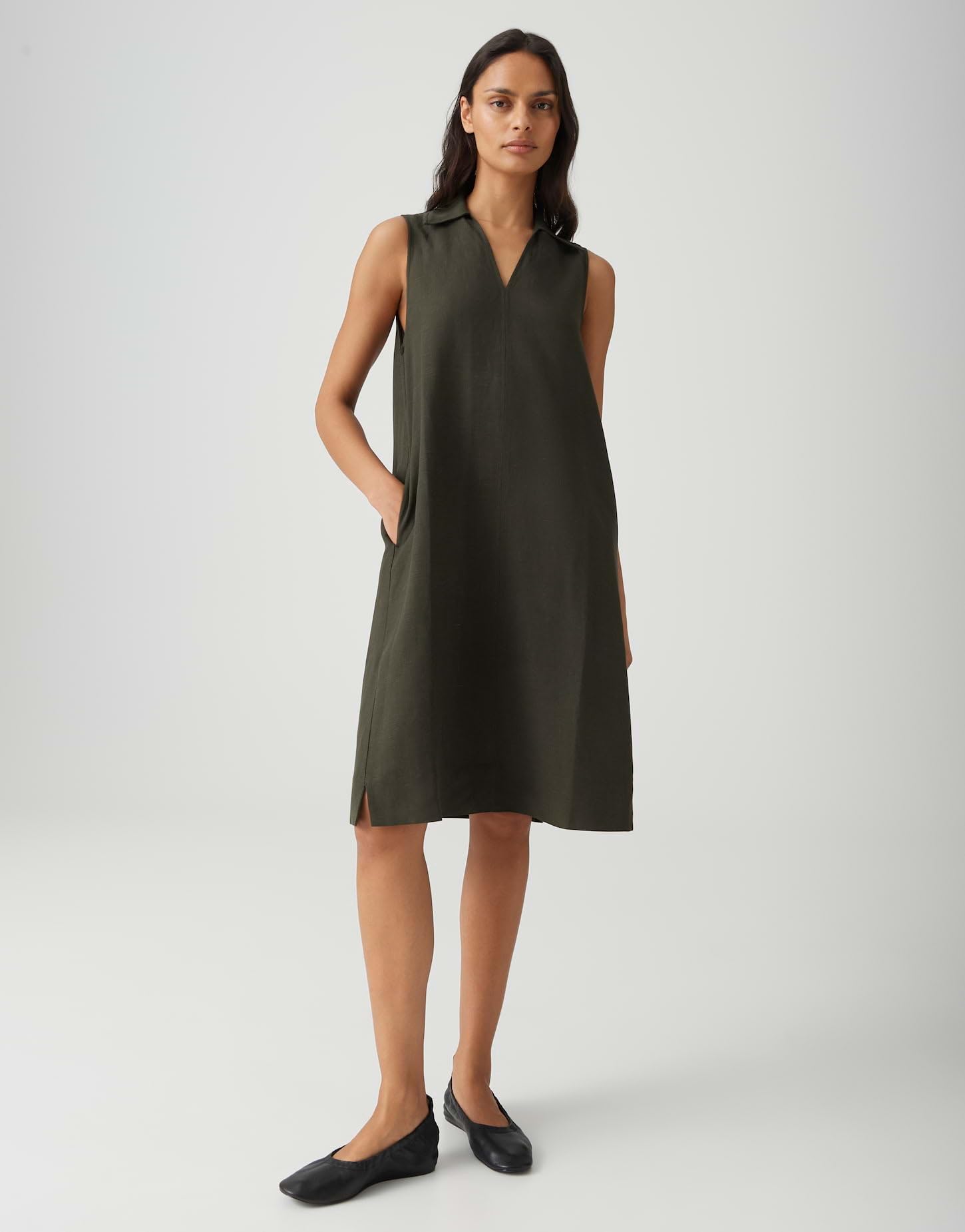 OPUS Damen Midikleid | Midikleid WIKA aus weich fallendem Viskose Leinenmix