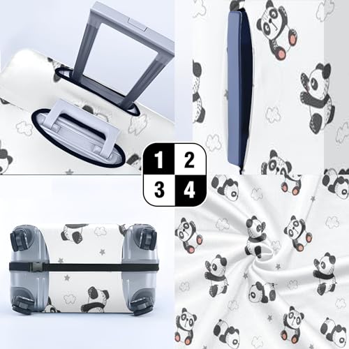 Extra Large Elastic Luggage Cover Stretchable Suitcase Protector with Easy Handle Access & Zipper Closure Ideal Travel Accessory for Large Suitcases Ensures Safety & Style Panda4
