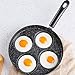 4 Trous Omelette pan Multifonctionnel antiadhésif Petit déjeuner Jambon Steak Pot de Cuisson Moule à Oeufs Moule à crêpes, Noir