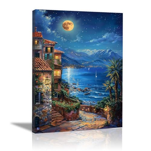 Peinture de paysage moderne WODJEM tableau décoration murale 40x60cm