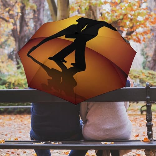 Parapluie pliant automatique compact motif melon d'eau - 5