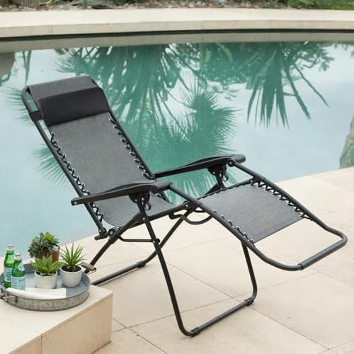 Gudalea Liegestuhl Kopfkissen, Nackenkissen Für Relaxsessel, Nackenkissen Mit Gummiband, Nacken Strandliege Zubehör für Gartenstühle, Loungesessel, Bürostühle - Schwarz