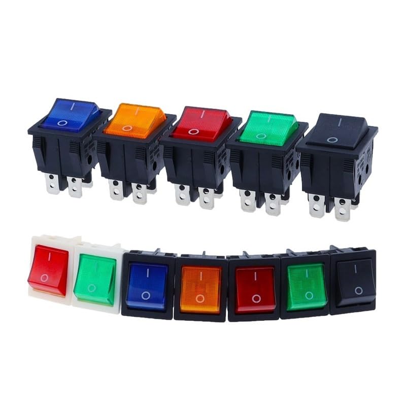 POWTAXBJGD 1 PCS,30A 250V AC High Current,ON/Off,Special for Eelding Machine,KCD4,Sterling Silver Point,Rocker Power Button Switches(2)