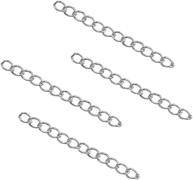 DanLingJewelry 200 Strand 304 Stainless Steel Necklace Bracelet Extender Chain Length 1.57 Inch for Jewelry Making