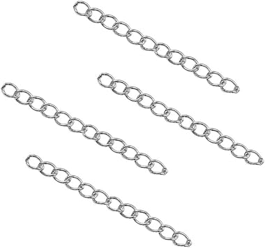 DanLingJewelry 200 pcs 304 Stainless Steel Necklace Bracelet Extender Chain Length 1.57 Inch for Jewelry Making