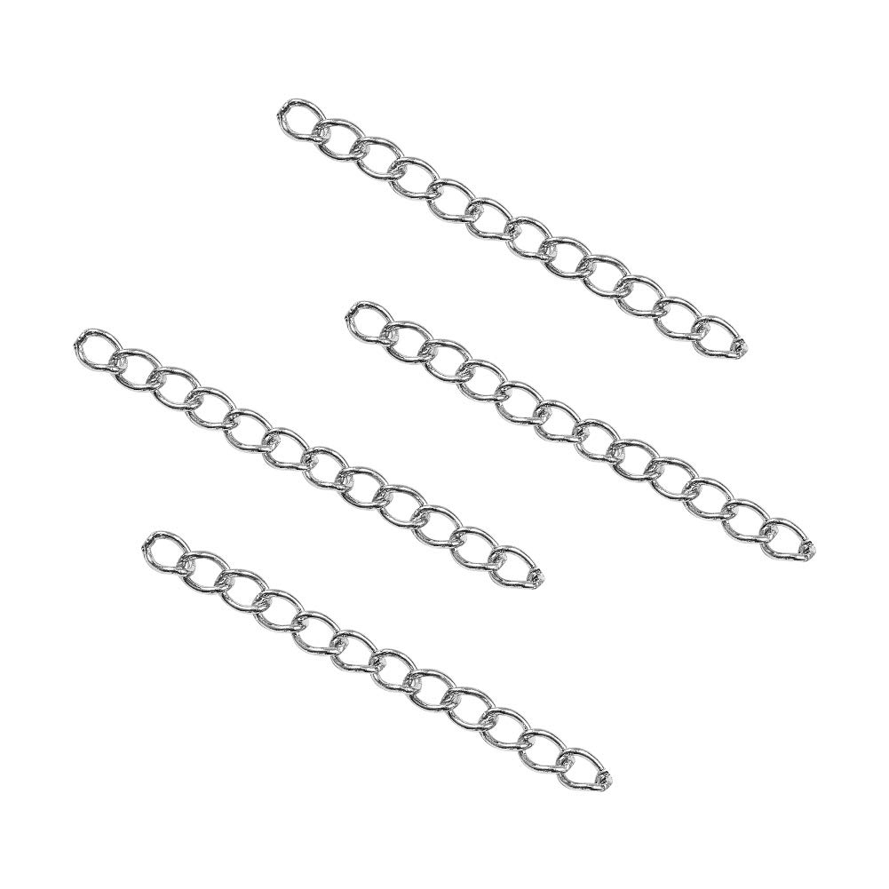 DanLingJewelry 200 pcs 304 Stainless Steel Necklace Bracelet Extender Chain Length 1.57 Inch for Jewelry Making