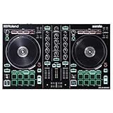 Roland DJ-202 Controlador de DJ compacto | Controlador de 4 decks y 2 canales para Serato DJ Lite | Platos grandes y de baja latencia | Míticos sonidos de baterías Roland | Compatible con Spotify