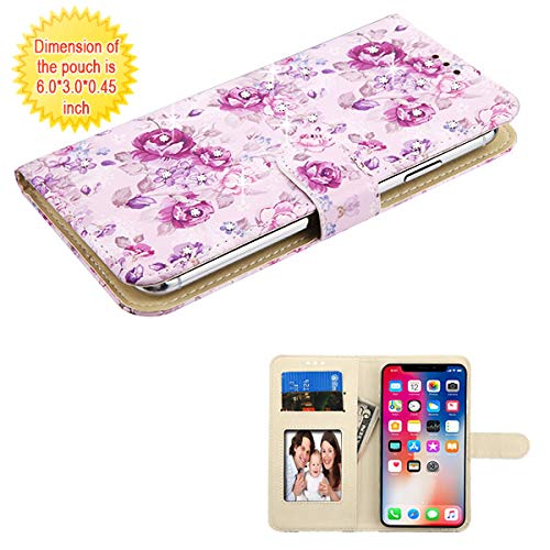 Case+Stylus, MYBAT PU Leather Purse/Clutch/Wallet with ID/Credit Card Slots. Fits Universal Samsung, Apple