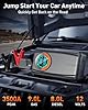 HIPOM Jump Starter with Air Compressor, Car Battery Jump Starter (8.0 Gas/7.0L Diesel), Battery Jumper Starter Portable Jump Box, 12V Portable Car Jump Starter with Tire Inflator, LED Light (Model) #1