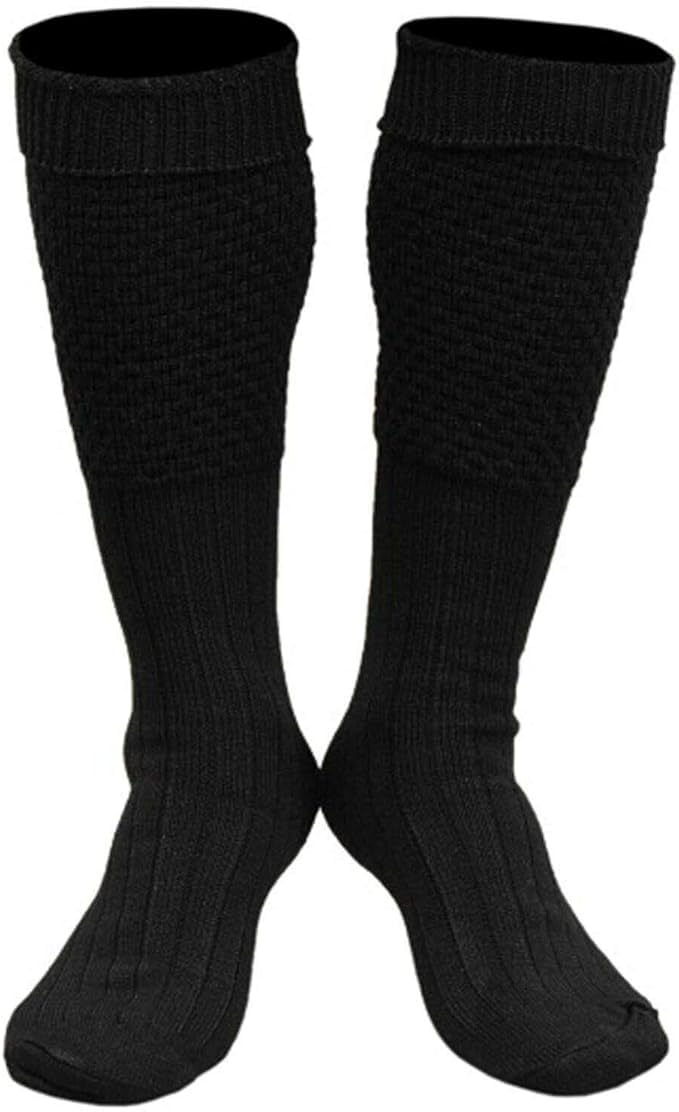 Boolavard Women's Black 1 Pair Of Traditional Knee High Socks, Scottish Highland Wear Kilt Wedding Hogmanay, Oktoberfest Socks For And Men (M : 6.5-7.5, )