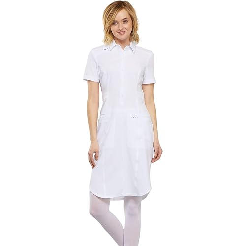 Cherokee Infinity Women Scrubs Dress 39" Button Front CK510A