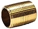 Trenton Pipe 11340X0027RR Red Brass Pipe Nipple, Seamless, Schedule 80, M-NPT Threaded Both Ends, Extra Heavy, 4" x 2-7/8" Close