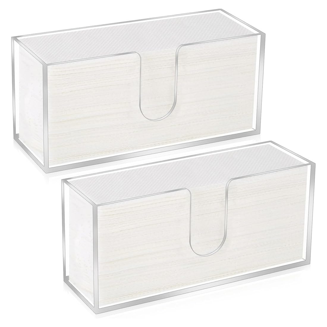 Aundhegrtt Countertop Clear Acrylic Paper Towel Dispenser 2Pcs Multi Trifold Napkin Holder Paper Towel Holder