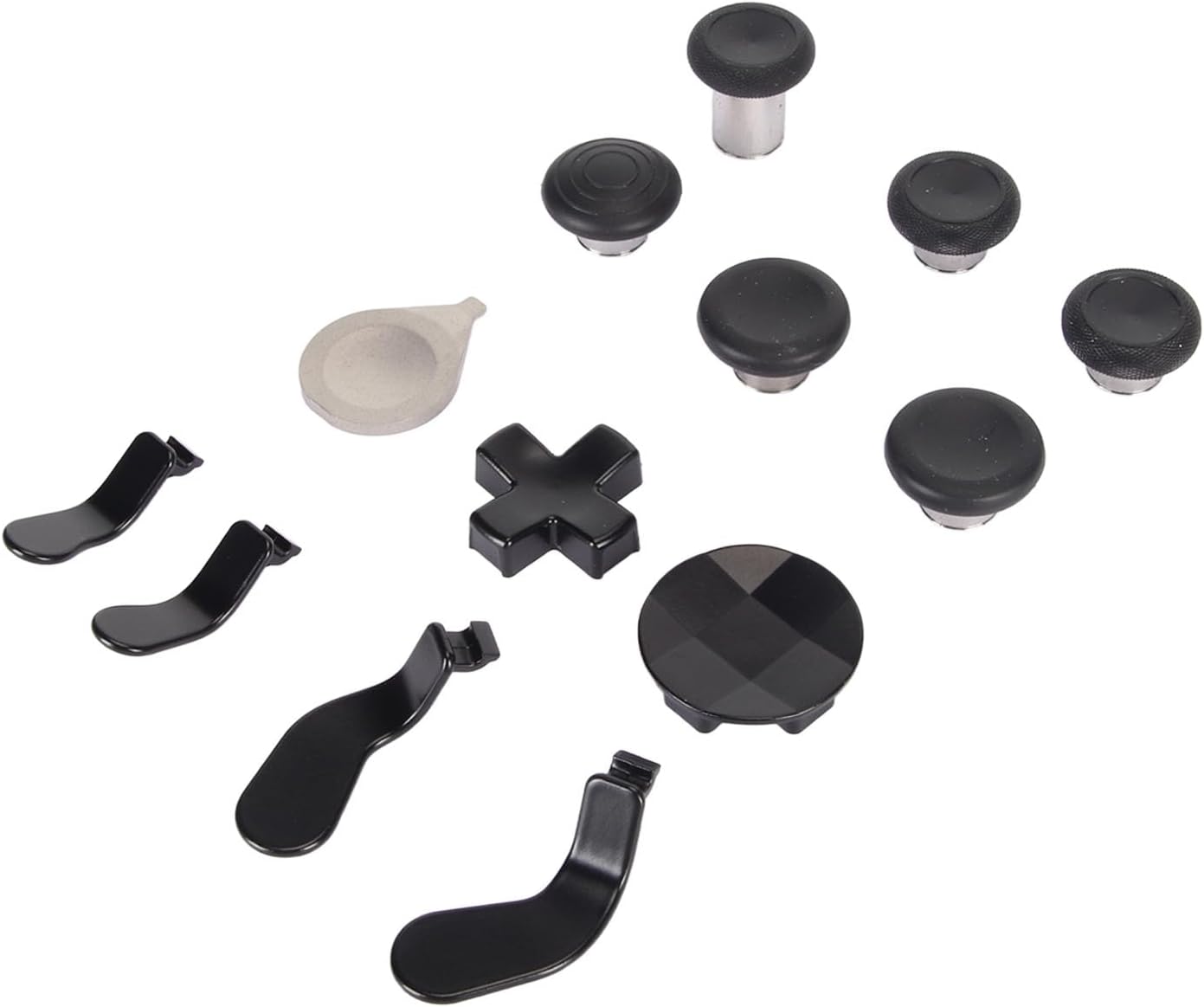 13 in 1 Metal Thumbsticks for One Elite Series 2, Replacement Gaming Controller Accessory Kit, Metal Mod 6 Swap Joysticks, 4 Paddles, 2 D Pads, 1 Tool (Black)