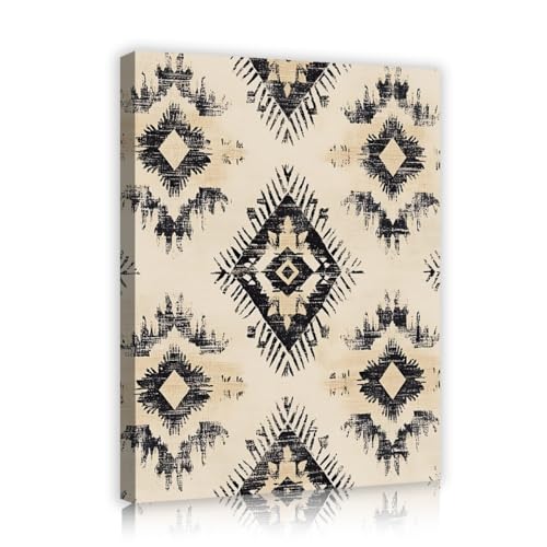Toile tribale art aztèque Via Vela 45x60cm pour décoration murale