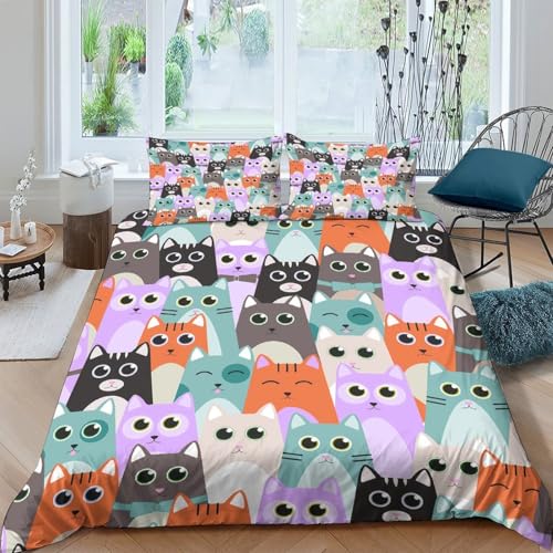 Housse de couette bébés chats 3D en microfibre résistante ultra douce - 4