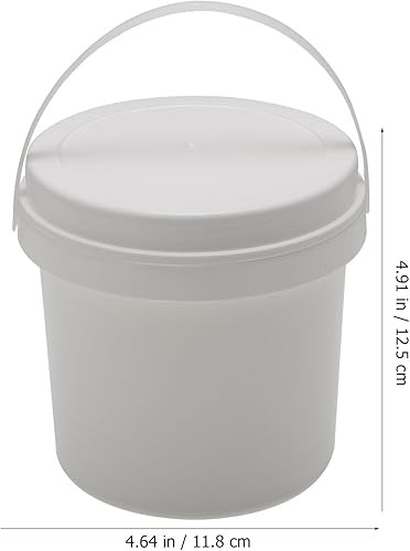 Miniatura 5 de Unomor Cubo de almacenamiento portátil para pintura con tapas, 3 latas de pintura de plástico blanco, cubos redondos de 1 litro con asa para