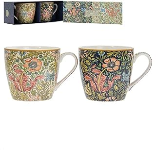The Leonardo Collection LP94659 William Morris Compton Breakfast Mugs (Set of 2), Fine China, Boxed