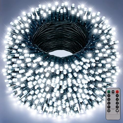 Catálogo de Navidad comprados en linea. 44 Luces de Navidad para Exterior Blanco Frío, 30 M 300 LED Luces de Exterior Decoracion, 8 Modos de Iluminación Que Cambian de Color, Luces LED con Temporizador Remoto para...