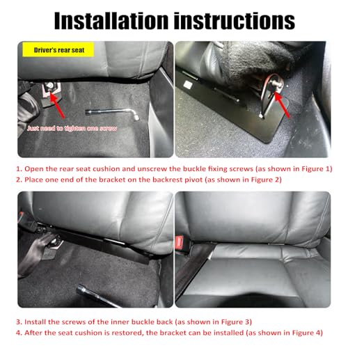 CIADAZ Suporte de montagem de assento de carro, kit de âncora de trava de assento de carro para subs