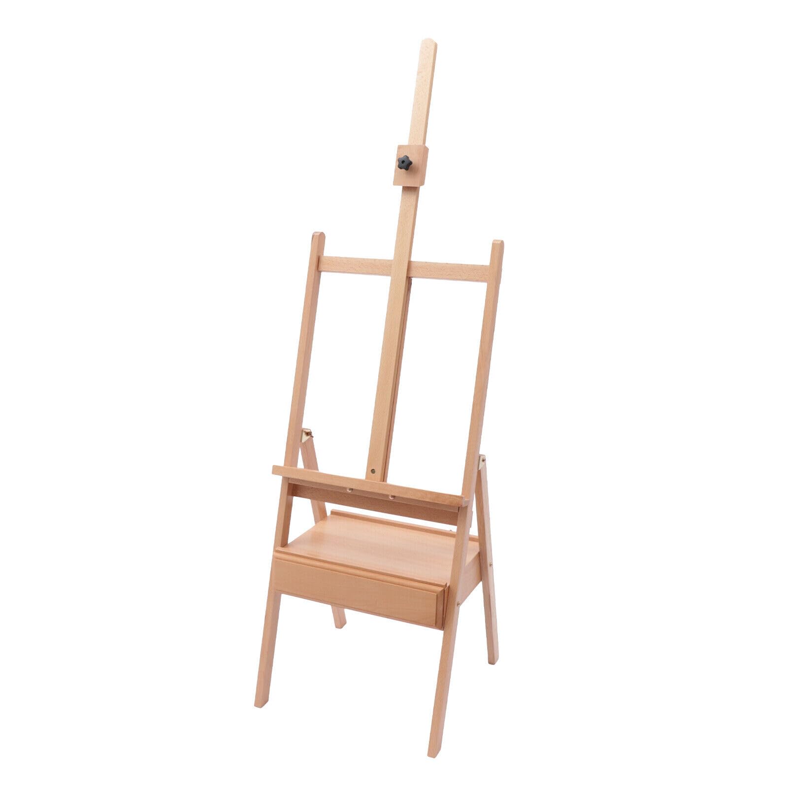 Atelierstaffelei Staffelei, staffeleien Holz Groß Atelierstaffelei staffeleien Dreifuss Stand Höhenverstellbar Feldstaffelei mit Schublade, Holzstaffelei für Kinder und Erwachsene Kiefernholz
