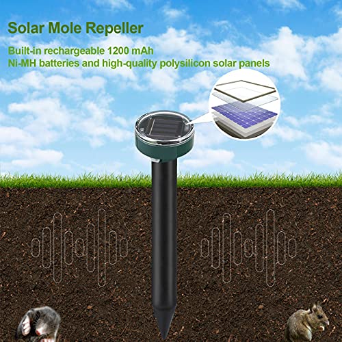 Leofi Mole Repellent Solar Powered Gopher Repellent Ultrasonic Solar Powered Sonic Mole Deterrent Stakes thumb #6