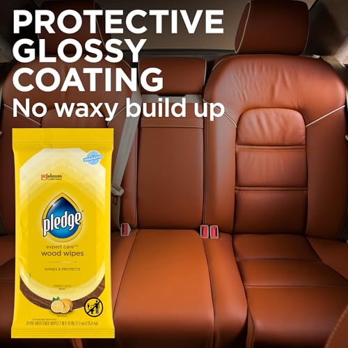 Image of Pledge Expert Care Enhancing Wood Wipes, Lemon Scent, 24 Count