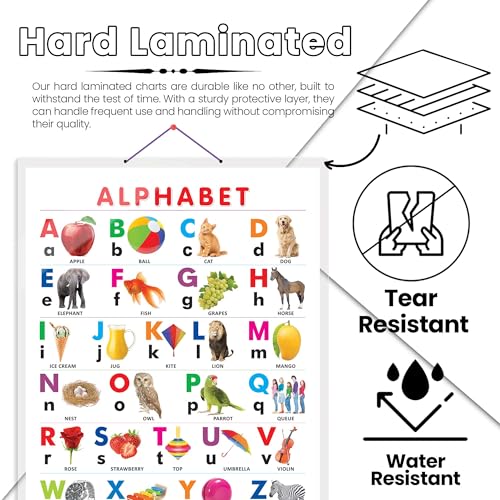 Image of GO WOO ALPHABET CHART HARD LAMINATED | Durable Laminated ABC Learning Poster