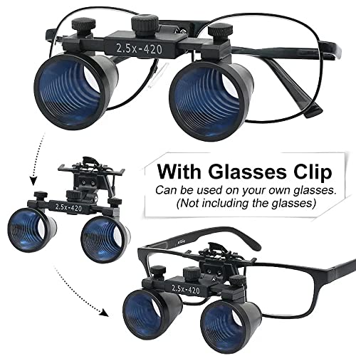 2.5X 3.5X Binocular Dental Loupes Surgical Magnifier Dentist Loupe Metal Eyeglasses Depth View (3.5x-420) by Generic - Image 2