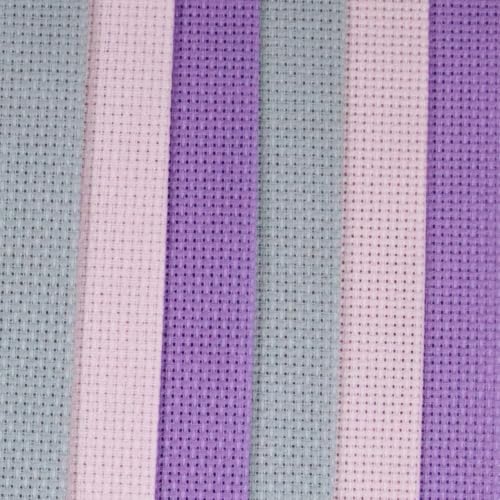 Image of KCS 4 /6 pc of 12 inch x 18 inch(30cmx45cm) 16 Count Cotton Aida Cloth Cross Stitch Fabric (6 pc,Light Grey+Pink+Lavender)