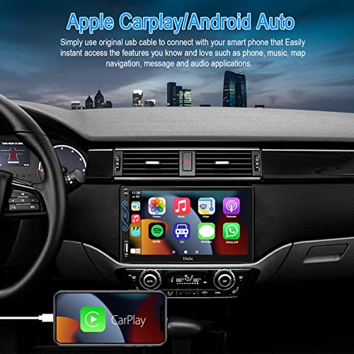 Hieha Car Stereo Compatible With Apple Carplay And Android Auto, 7 Inch Double Din Car Stereo With Bluetooth, Touch Screen Car Radios Mp5 Player With A/V Input, Backup Camera, Mirror Link, Swc #TOP1