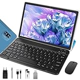 YESTEL Tablet 10 Zoll mit 5G WLAN, Prozessor 2.0 Ghz T13 Android 11 Tablet, 4GB RAM 64GB ROM(TF 256GB) Bluetooth 5.0, 8000mAh, HD IPS, 5MP+8MP, Tablet mit Tastatur, Maus und Schutzhülle, Blau
