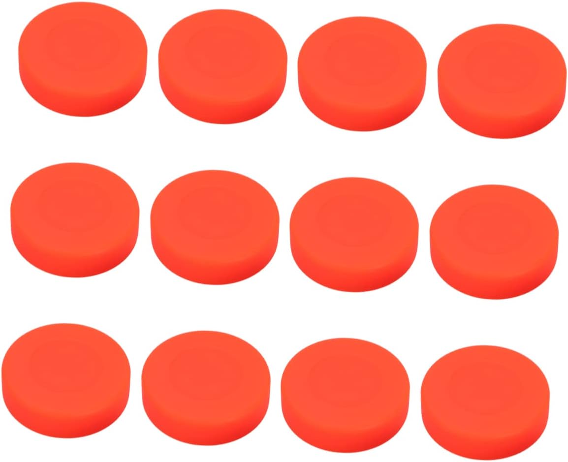 POPETPOP 12Pcs Adjustable Hardness Ice Hockey Pucks Matte Street Hockey Balls for Roller Rink Sports Supplies for Training and Practice Orange