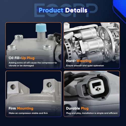 Image of ECCPP A /C Compressor with Clutch 1997-1999 Fit for Acura CL 3.0L 1998-2000 Fit for Honda Accord 3.0L AC Compressor