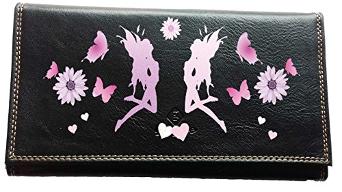 Compagnon Porte Chequier Portefeuille Porte Carte Porte Monnaie Noir Fee Cadeau Fete des Meres