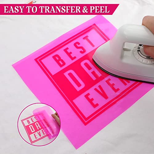 Image of HTVRONT HTV Pink Heat Transfer Vinyl Roll - 12in x10ft | HTV Roll Easy to Cut & Weed for Heat Apply Vinyl Design (Hot Pink) Compatible with All Cutting Machine Iron on Vinyl