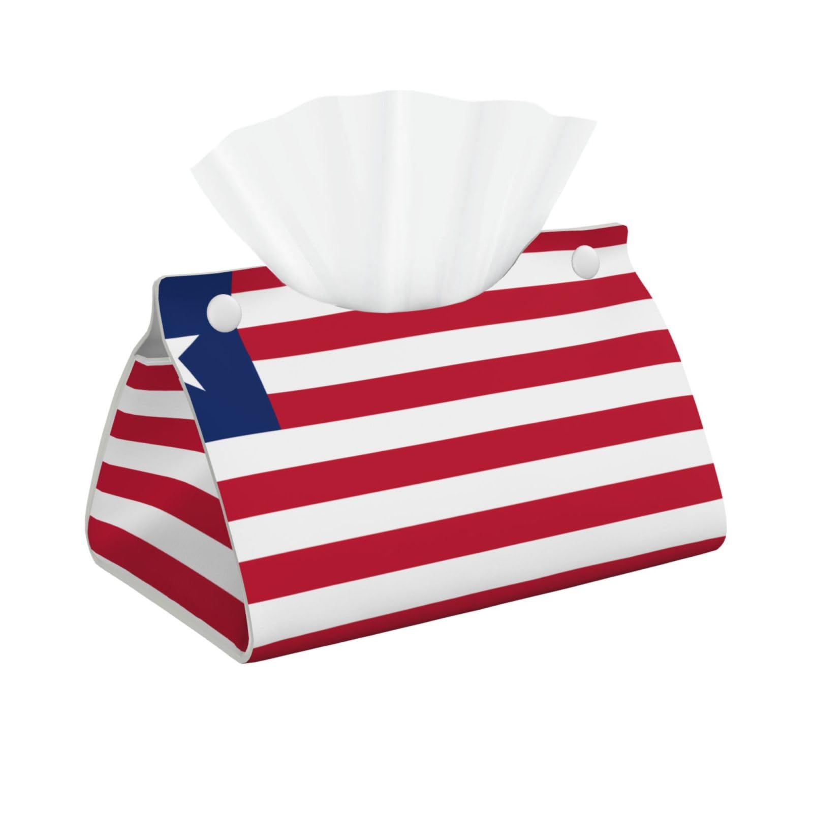 Liberian flag Long Leather Tissue Box Cover-Waterproof PU Leather Tissue Holder for Bathroom, Decorative Rectangular Tissue Case