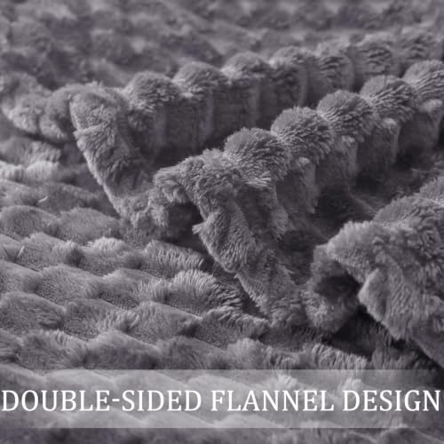 Image of Exclusivo Mezcla 3D Fleece King Size Blanket for Bed, Dark Grey | Extra Soft Fuzzy Plush Lightweight Bed Blankets, Cozy Fluffy Decorative Blankets for All Seasons, 90x104 Inches