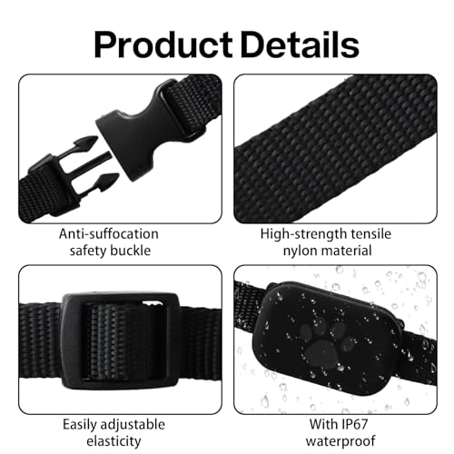 Cat Tracker, Cat Gps Tracker Collar with No Monthly Fees (iOS Only), Pet Tracker Gps Collar for Small Cat Waterproof Logger for Pet, Portable Anti Lost for Apple Find Function Adjust 28-39cm Christmas - Image 5