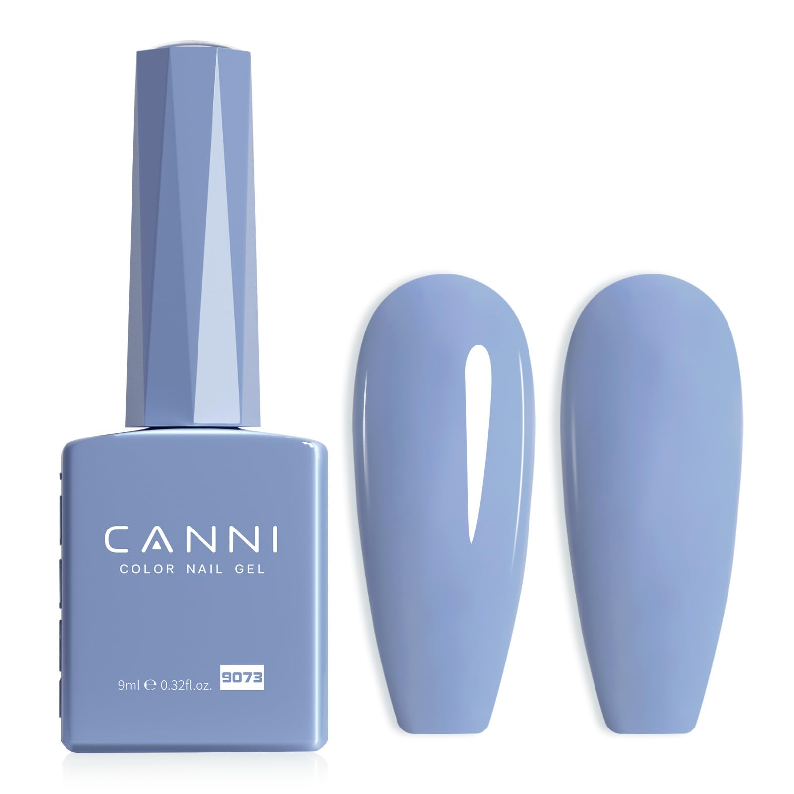 CANNI Blue Gel Nail Polish, Light Blue Pastel Color, 1Pcs High Gloss Soak Off U V Gel Nail Polish for French Nail Manicure Salon DIY